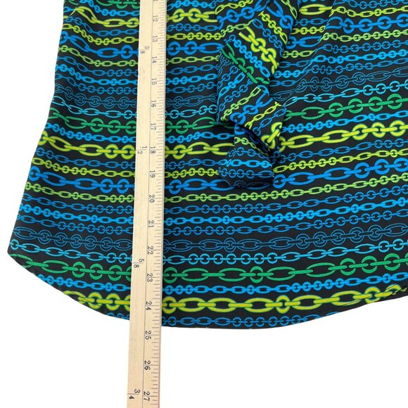 New York & Company Sleeveless Chain Print Blouse With Ruffle Neck Women's Small - Picture 6 of 8